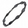 Extra Large 8.5 Inches Magnetic Twisted Beads Simulated Hematite Bracelet- Strong Magnetic Closure - CG11017VVBL