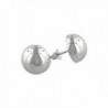 Half Button Earring Sterling Silver