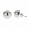 Half Button Earring Sterling Silver in Women's Stud Earrings
