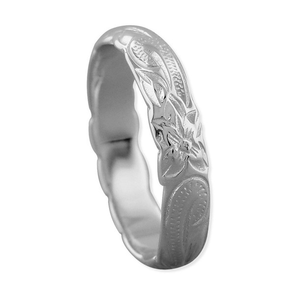 Sterling Silver Hawaiian Wedding Band Ring 4mm Size 11 - CD125WSXL07