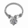 Sissy 1 Carat Classic Silver Plated Heart Clear Crystal Charm Bracelet Jewelry - CY11VDKAX9Z