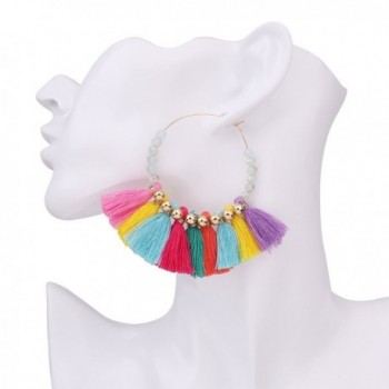 Statement Tassel Earrings Crystal multi color