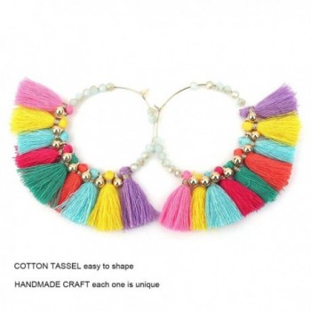 Statement Tassel Earrings Crystal multi color in Women's Hoop Earrings