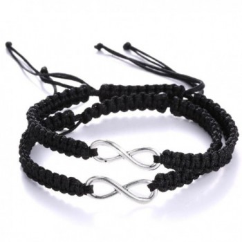Gmai infinity Handcrafted Bracelet Adjustable - black - C117YQH6A0K