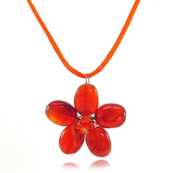 Carnelian Swarovski Elements Necklace JA 0133N - C011G4XO36B