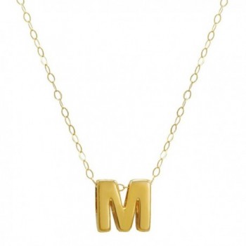 Amanda Rose 10k Yellow Gold Petite Initial "M" Pendant-Necklace on a 17 in. Chain - CV12OE273KR