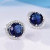 Electroplated Zirconia Sapphire Earrings Jewelry in Women's Stud Earrings