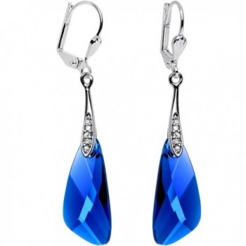 Body Candy Handcrafted Silver Plated Blue Inspire Dangle Earrings Created with Swarovski Crystals - CW114W6IMH3