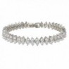 EVER FAITH Silver-Tone Zircon Wedding 2 Layers Roman Tennis Bracelet Clear - CR11S36TVK5