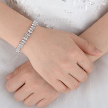 EVER FAITH Silver Tone Wedding Bracelet