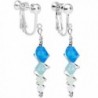Body Candy Handcrafted Silver Plated Blue Icicle Clip On Earrings Created with Swarovski Crystals - C212CWUJ1HP