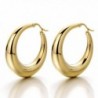 Pair Stainless Steel Hollow Circle Huggie Hinged Hoop Earrings for Women Girls Gold Color - 1 - C112D39BFBT