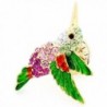 Multicolor Crystal Hummingbird Lapel Pin