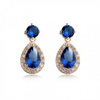 Teardrop Sapphire Swarovski Elements Earrings - C5124KLT9M1