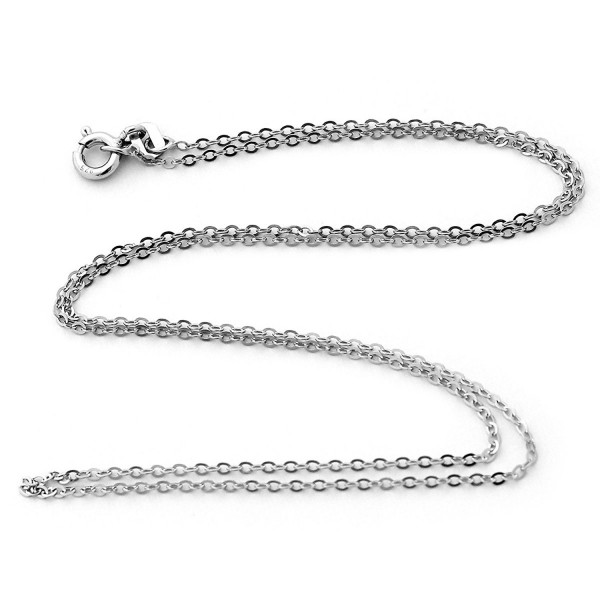 Solid Sterling Silver Rhodium Plated 1.30mm Cable Chain Necklace - CS11K9A63E9