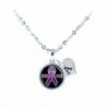 Custom Chronic Pain Awareness Ribbon Necklace Jewelry Choose Initial - CR12MA2P3PD