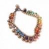81stgeneration Women's Brass Gold Tone Rainbow Colour Glass Ankle Chain Anklet Bracelet- 25 cm - CL1141HAN29