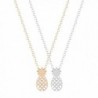 Qiandi Pineapple Statement Necklace Minimalist - one Gold one Silver - CK182OEISLU
