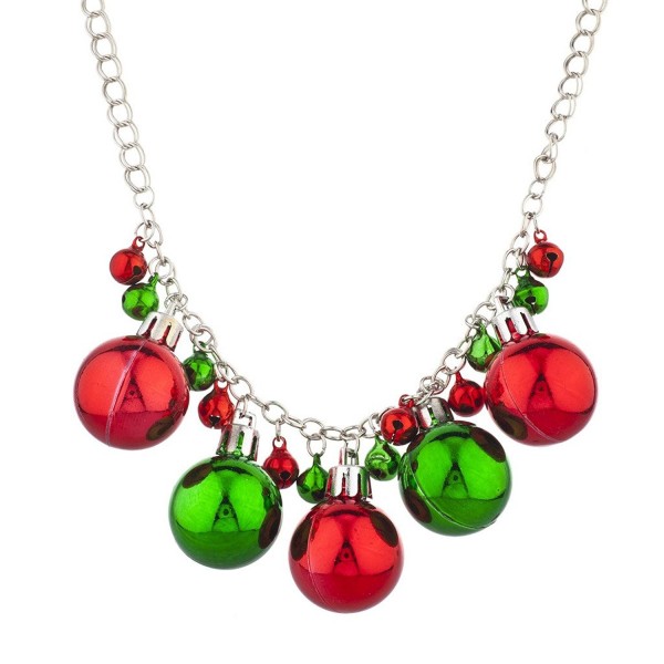 Lux Accessories Silvertone Christmas X-Mas Holiday Jingle Bells Necklace - CR12LQ58ATV