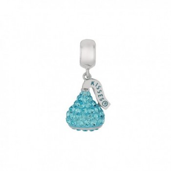 Hershey's Kisses Womens' Sterling Silver Crystal Dangle Bead - Blue - CS11HKCJD3X