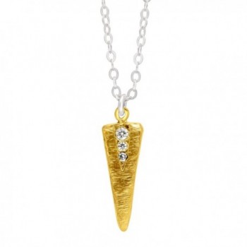 Silpada 'On Point' Sterling Silver- Brass- and Cubic Zirconia Pendant Necklace- 18+2" Extender - CR12N9L6DBG