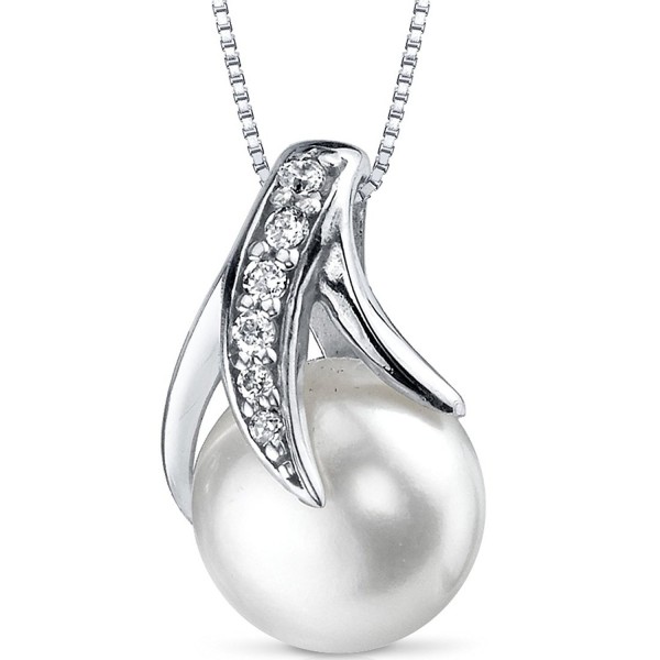 Opulent 8.0mm Freshwater Cultured Pearl Pendant Necklace Sterling Silver - CG11FAWOAOP