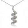 Swirl Shape Women Gold Dainty Chain CZ Love Pendant Necklace Handmade Jewelry - White - CB18364DRD6