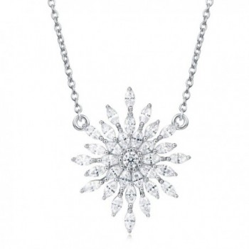 Carleen Sterling Snowflake Necklace Zirconia - Snowflake - C9184X3UC0U