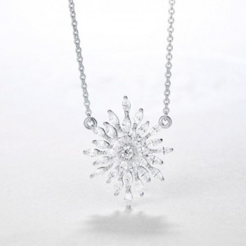 Carleen Sterling Snowflake Necklace Zirconia in Women's Pendants