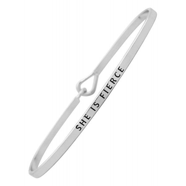 Inspirational Engraved Positive Bracelet Girlfriend - Silver Tone - C212N1TJM6B