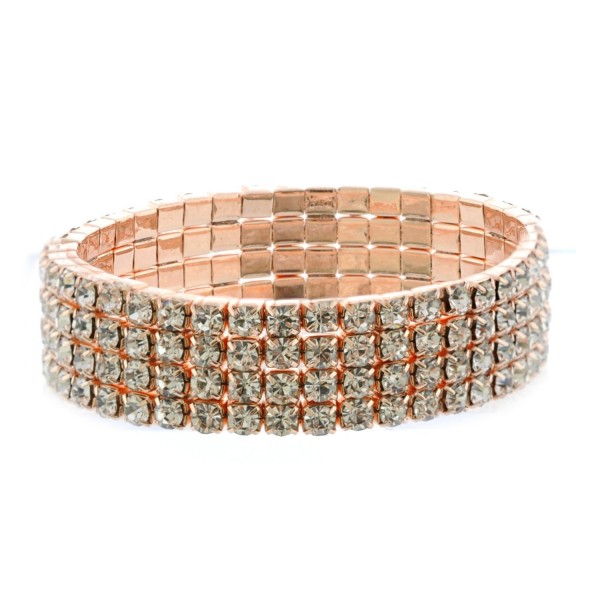 Topwholesalejewel Fashion Jewelry Stretch Bracelet Rose Gold Plating - C81888S30GN