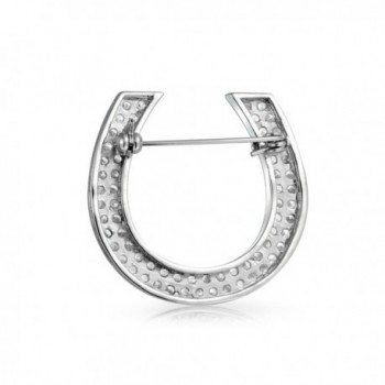 Bling Jewelry Equestrian Horseshoe Rhodium in Women's Brooches & Pins