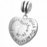 925 Sterling Silver Bible Quote With God All Things Are Possible European Dangle Charm - C8127NN75QF