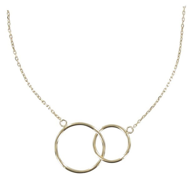 Les Poulettes Jewels - Gold Plated Necklace Two Circles - CP11KAX2BT1