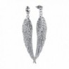 Vnox Jewelry Luxury Platinum Plated Angel Wings Cubic Zirconia Crystal Needle Drop Earrings - CA129M9YUKH