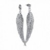 Vnox Jewelry Luxury Platinum Plated Angel Wings Cubic Zirconia Crystal Needle Drop Earrings - CA129M9YUKH