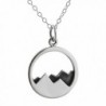 Sterling Silver Mountain Range Peaks Landscape Pendant Necklace- 18" - CH12CYJPQGJ