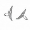 megko Women's Silver Ear Cuffs Wrap Clip Wings Shape Earrings for Non-Pierced Ears - C1186CIROTC