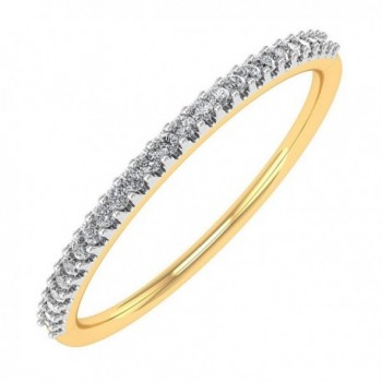 0.07 carat 14K Gold Round Diamond Ladies Anniversary / Wedding stackable Band Ring - IGI Certified - yellow-gold - CC182A9WSKT