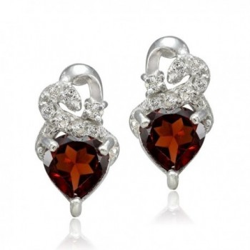 Sterling Silver Garnet Double Earrings