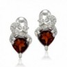 Sterling Silver Garnet Double Earrings