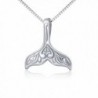 S925 Sterling Silver Dolphin Mermaid Tail Pendant Necklace- Box Chain-18 inches - C617YIGD2EM