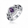 Bling Jewelry Alexandrite Celtic Knot Band Sterling Silver Ring - C211F9J84YN