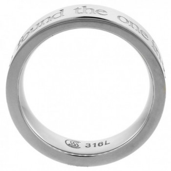 Stainless Steel 5mm Wedding Band "I Have Found The One In Whom My Soul Delights" 