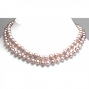 Cultured Freshwater Pearl Double Strand Necklace with Gold Filled Clasp - Pink - C511VWZSO7P