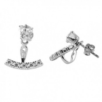 Sterling Silver Zirconia Jacket Earrings