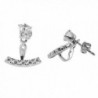 Sterling Silver Zirconia Jacket Earrings