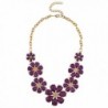 Lux Accessories Gold Tone and Purple Acrylic Flower Floral Statement Necklace - C212MS39BZN