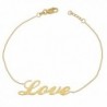 Yellow Gold Over Sterling Silver Sideways Polished Love Adjustable Length Bracelet (7.5 inch) - CR11DI4VG5Z