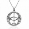 MIMI Sterling Silver Sacred Chalice Well Symbol of Avalon in Glastonbury Pendant Necklace- 18 inches - C31275VCO1L